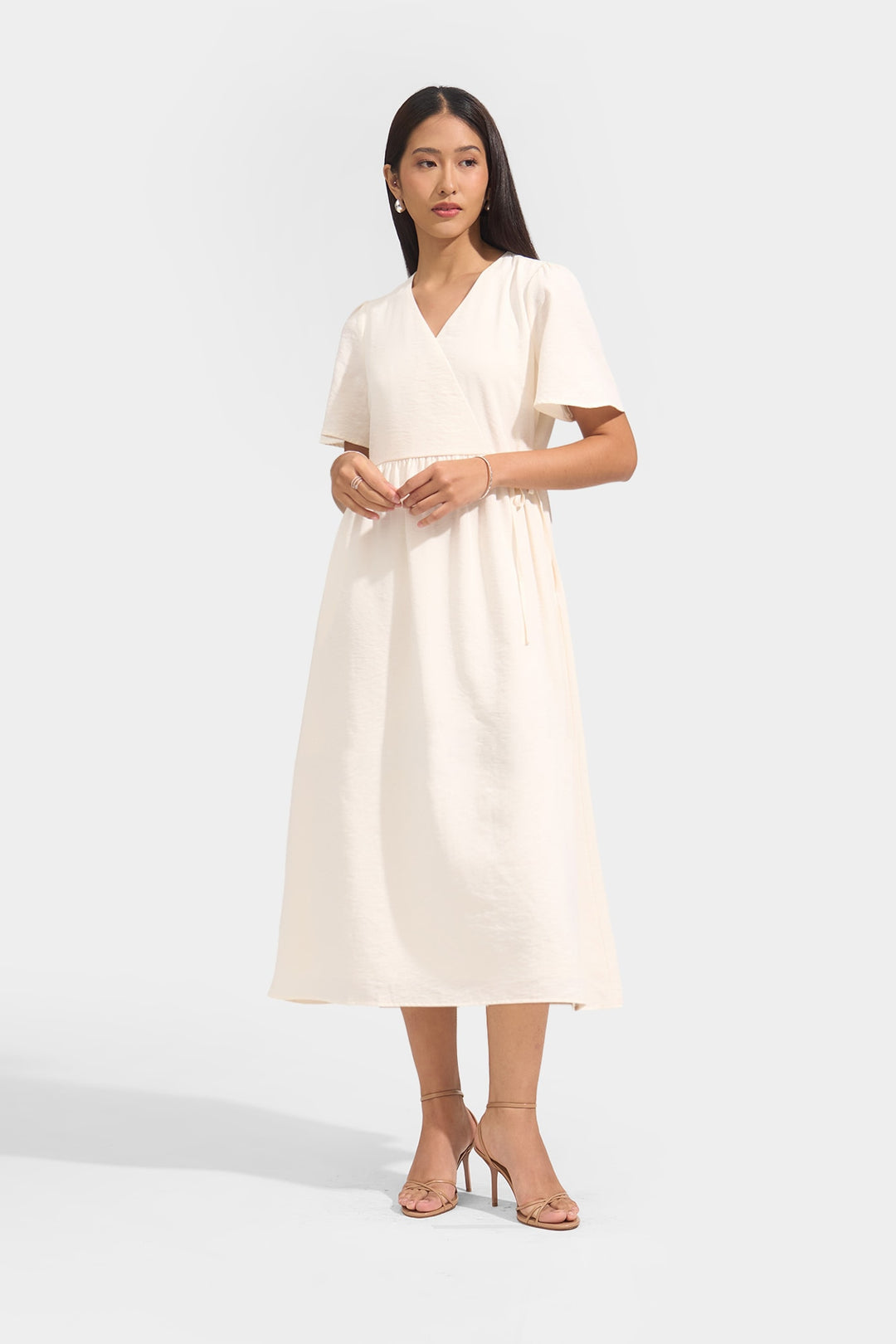 Flutter Sleeve Wrap Dress