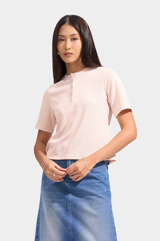 Ribbed Henley Tee
