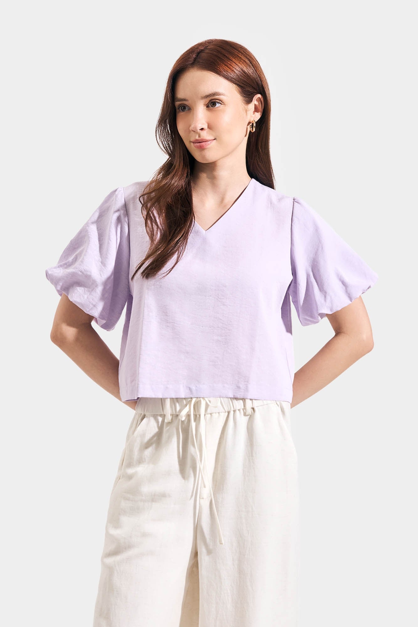 Textured Blouse with Bubble Sleeves – ForMe