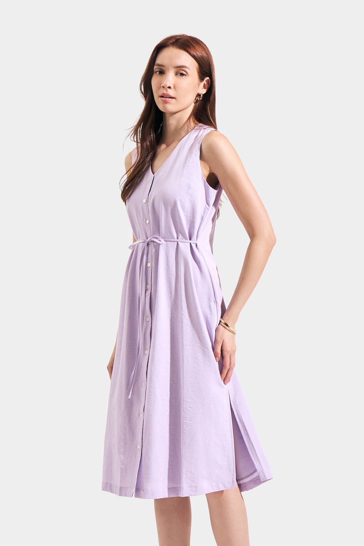 Linen Sleeveless Button Down Dress – ForMe