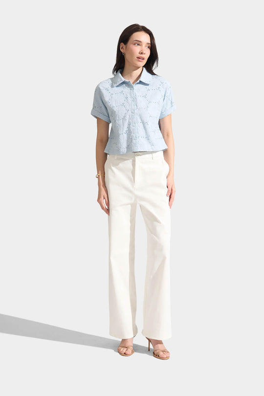 Extended Sleeved Eyelet Shirt
