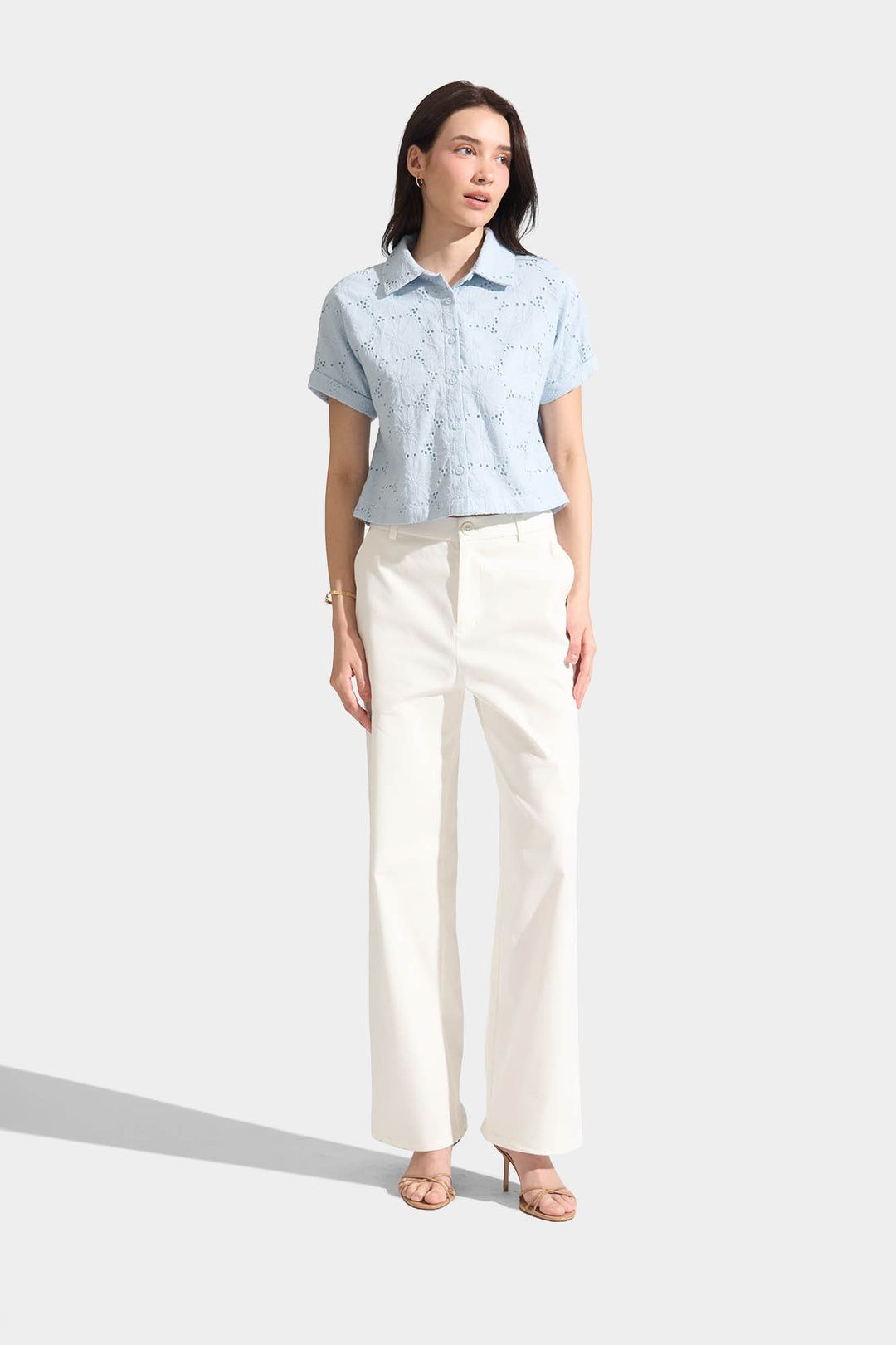 Extended Sleeved Eyelet Shirt