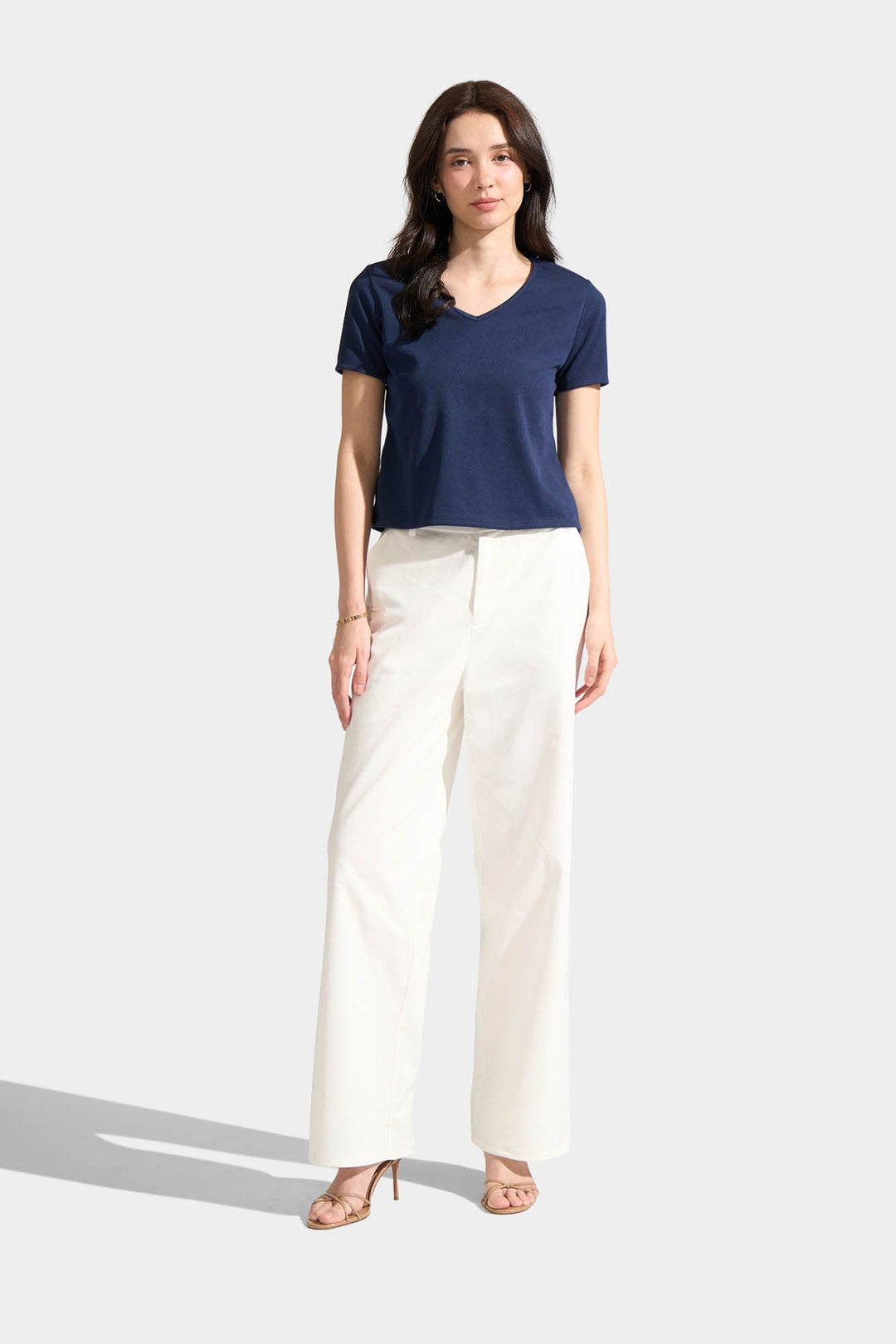 Ribbed V-Neck Tee