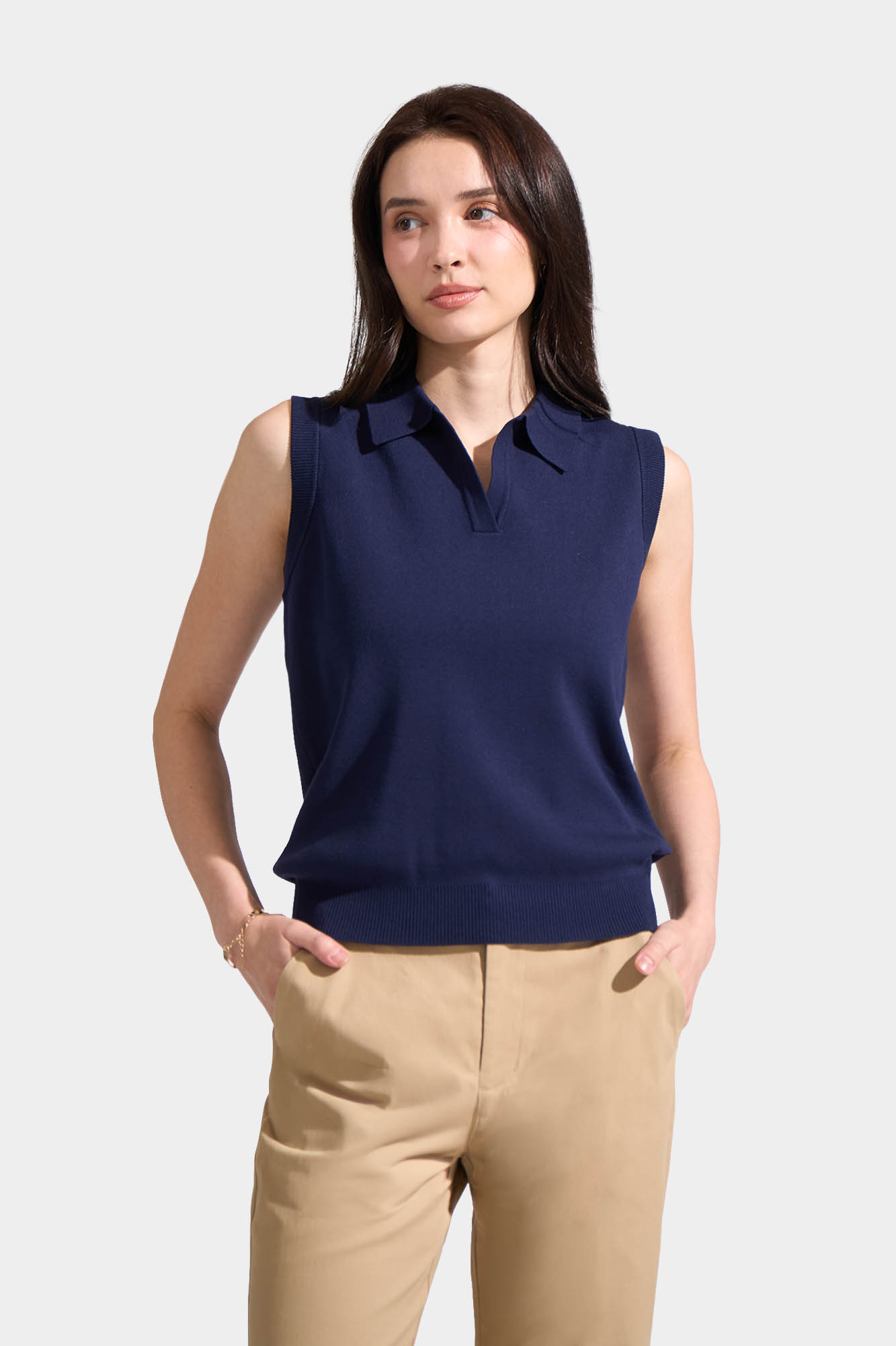 Sleeveless Collared Tee – ForMe