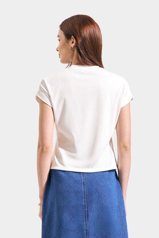 Ribbed Knit T-Shirt