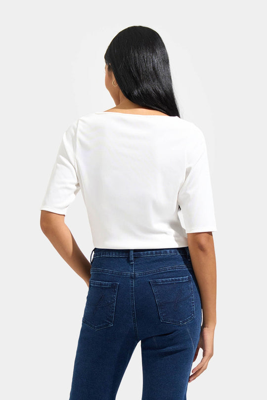 Ribbed Quarter Sleeve Tee