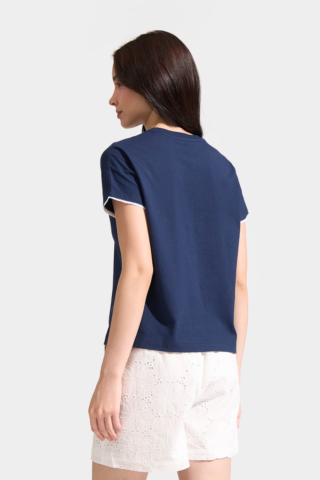 Typographic Lace Appliqué Tee