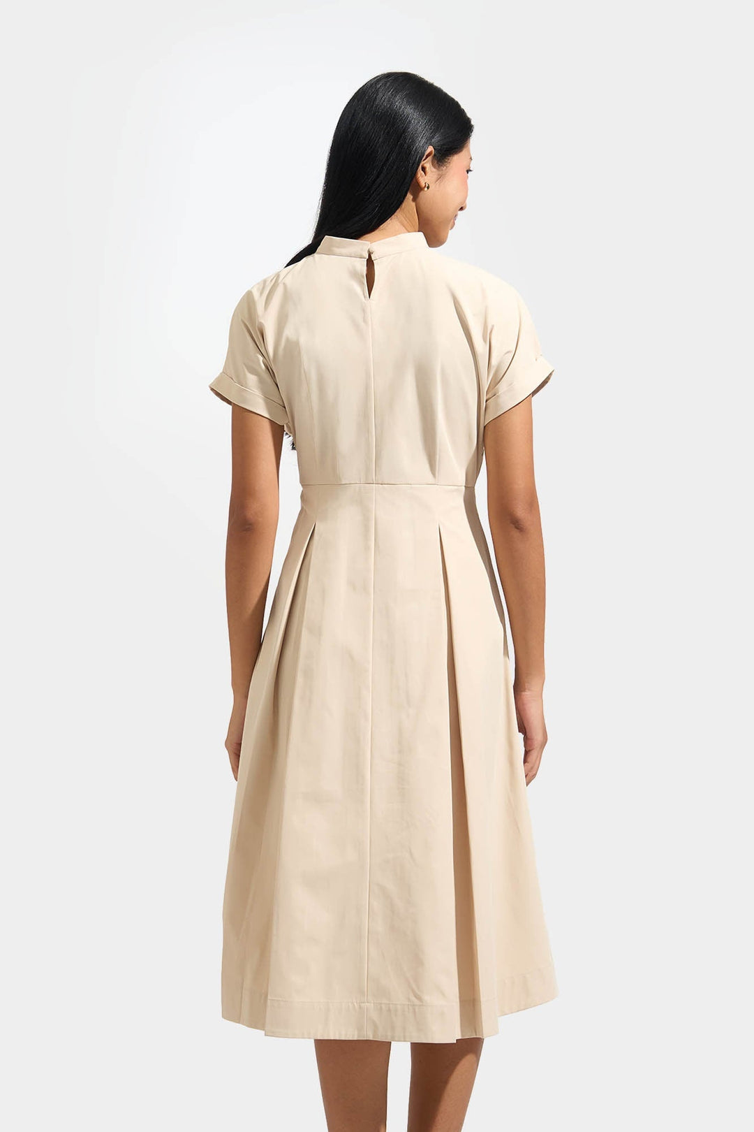 Mock Neck Dress with Tie