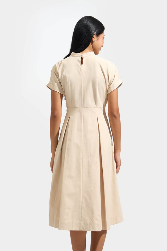 Mock Neck Dress with Tie