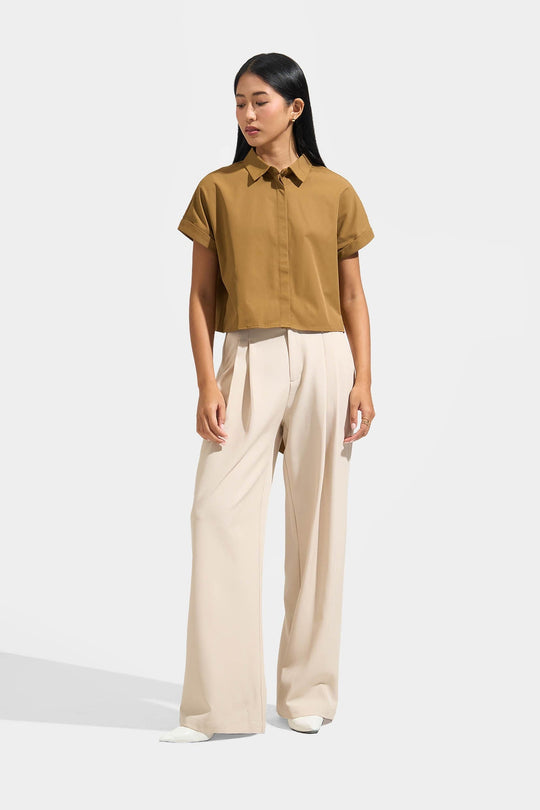 Collared Button Down Shirt with Tie