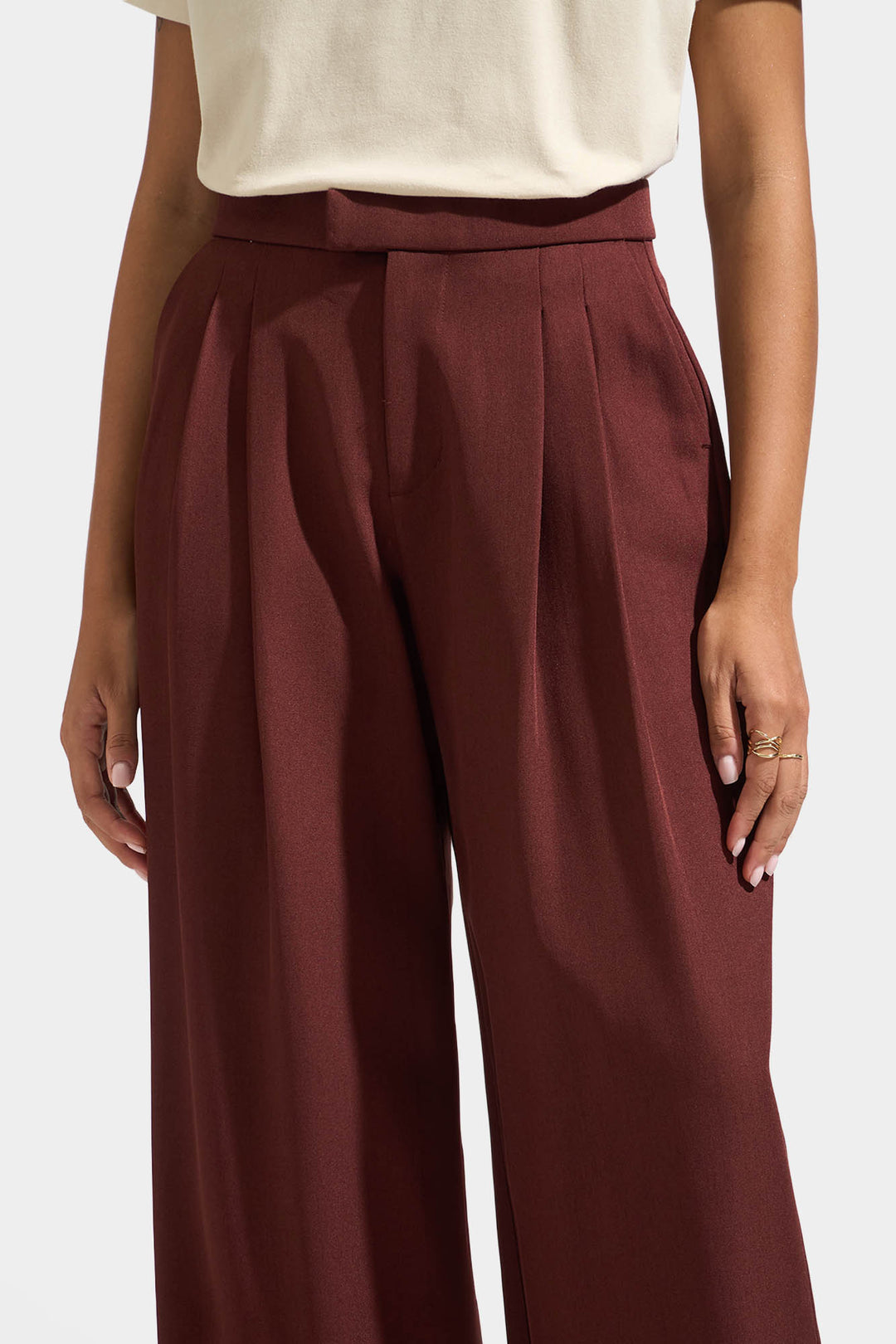 Straight Leg Trousers with Extended Tab Detail