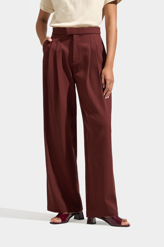 Straight Leg Trousers with Extended Tab Detail