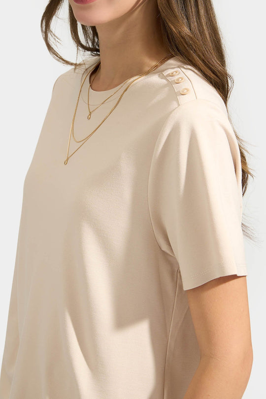 T-Shirt with Button Detail