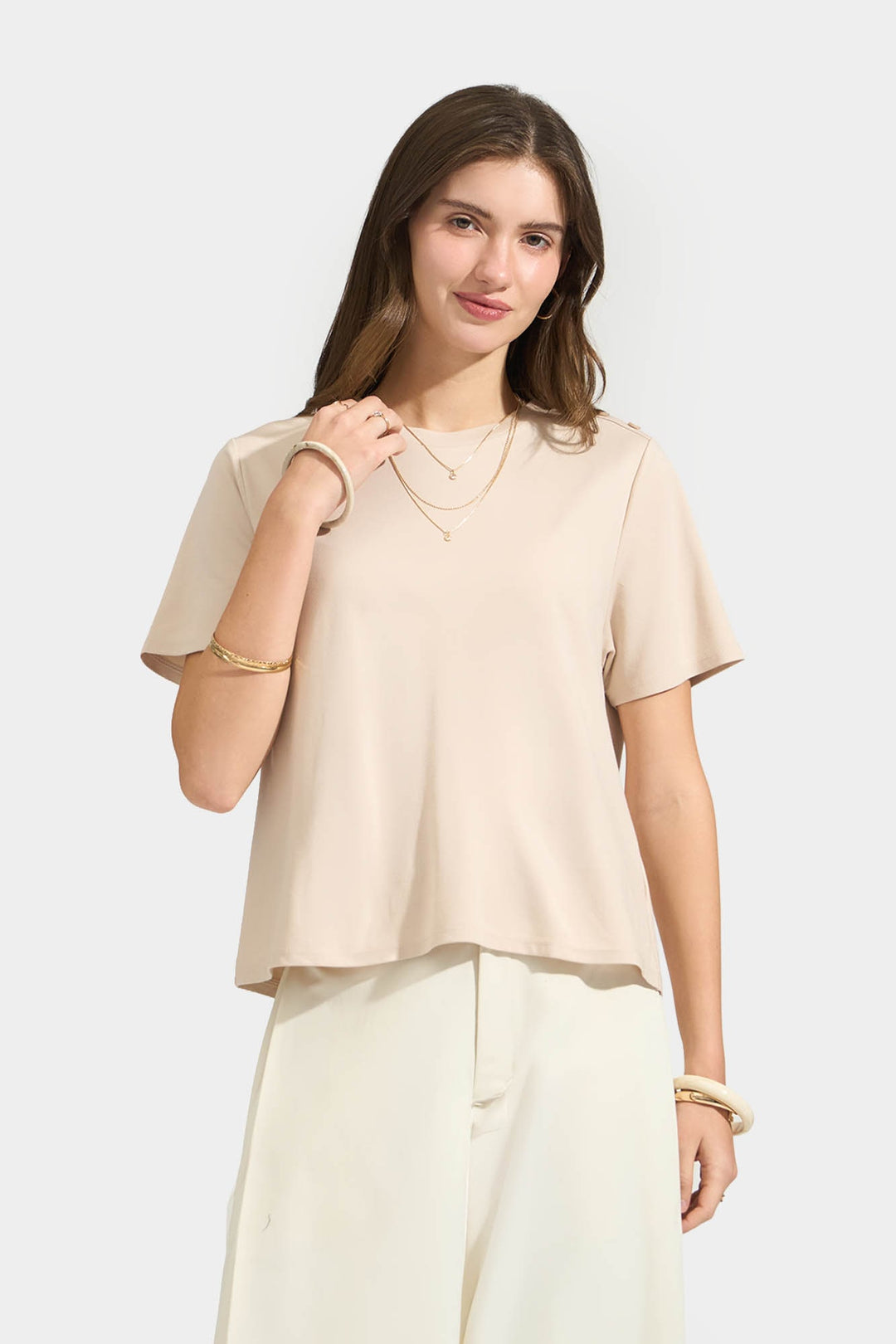 T-Shirt with Button Detail