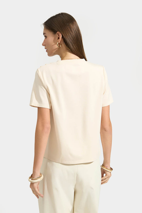 T-Shirt with Button Detail