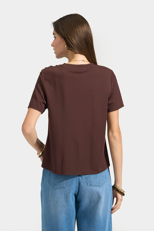 T-Shirt with Button Detail