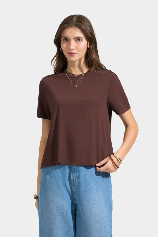 T-Shirt with Button Detail