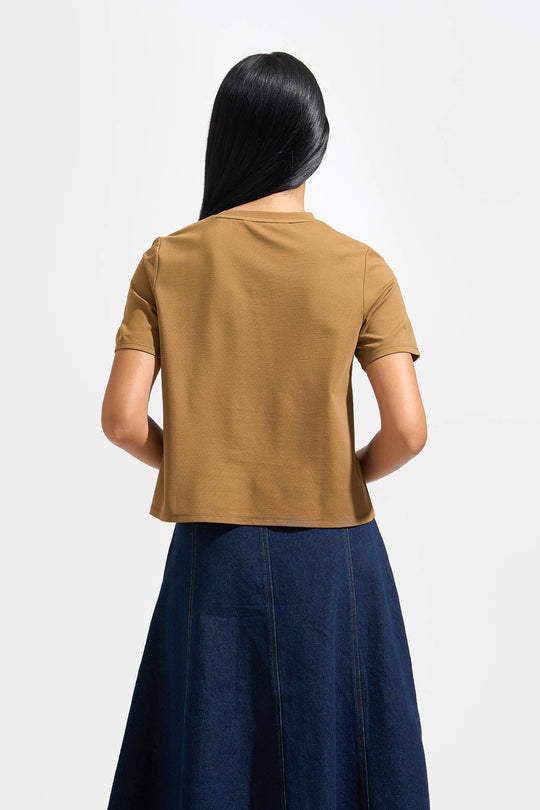 T-Shirt with Button Detail