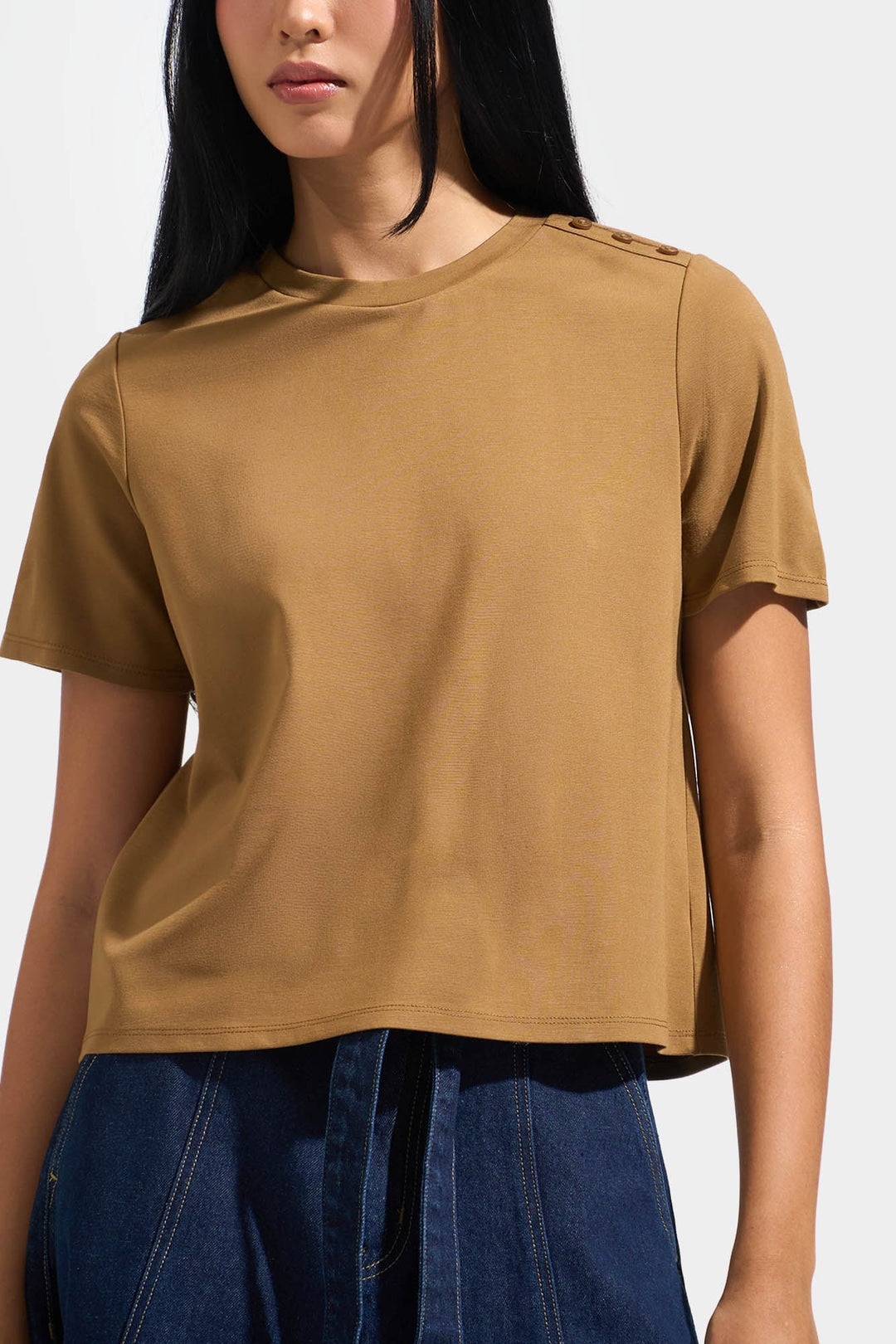 T-Shirt with Button Detail