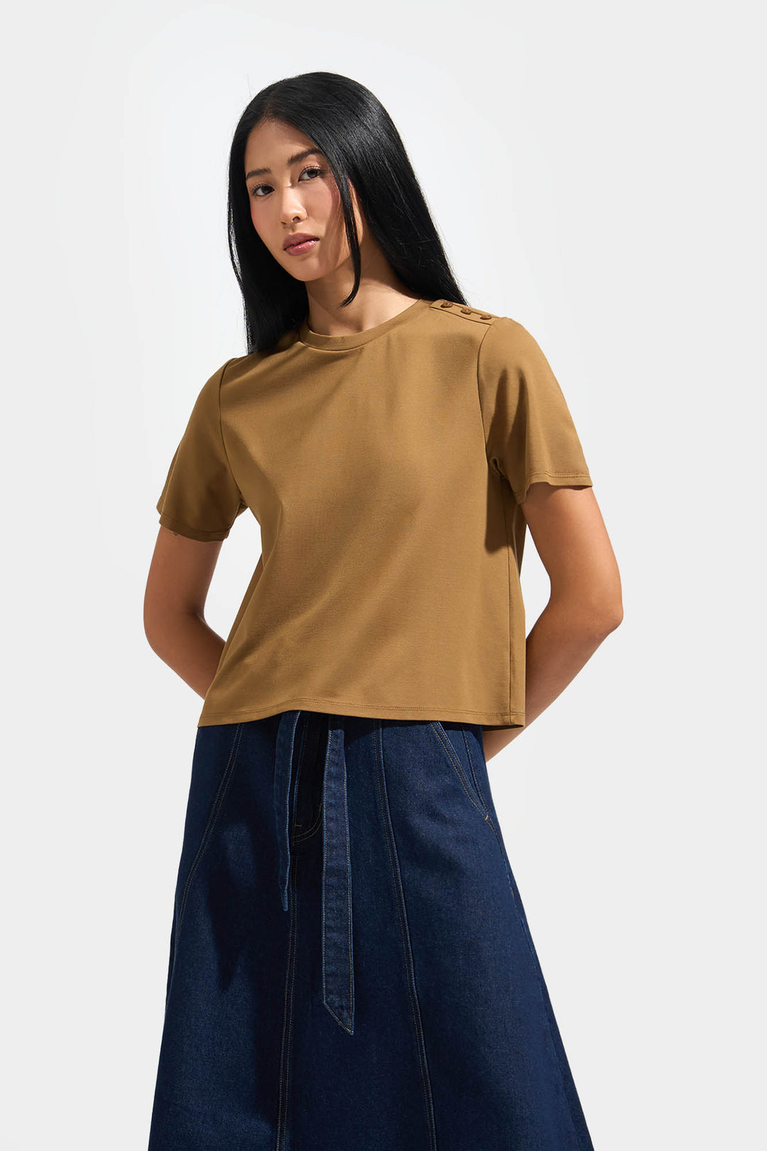 T-Shirt with Button Detail
