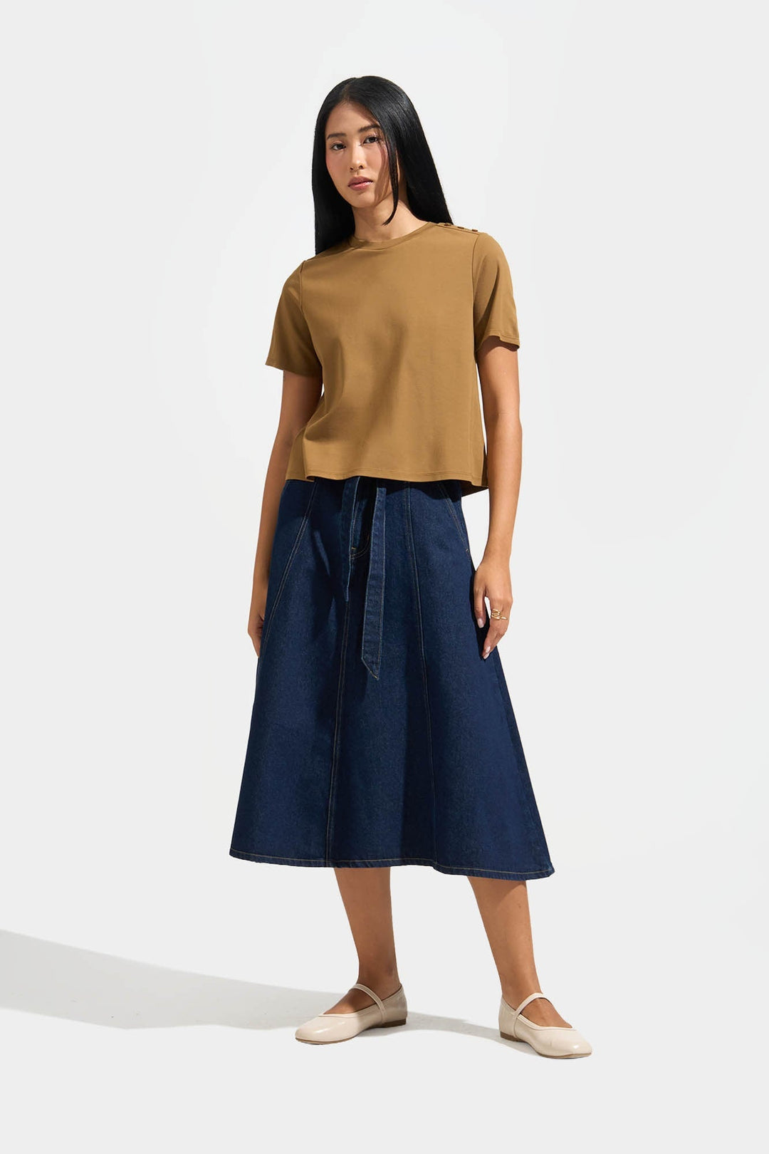 T-Shirt with Button Detail