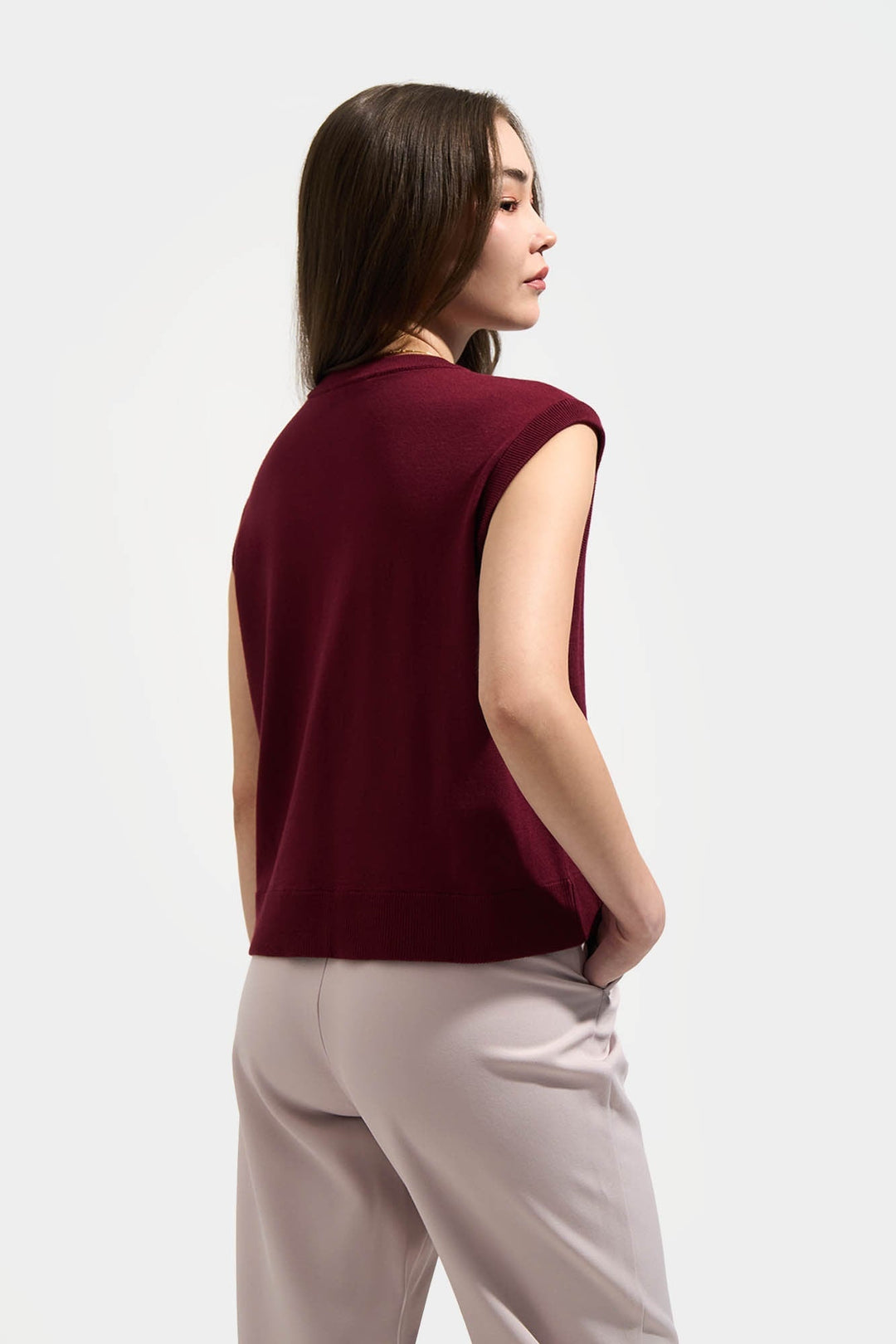 Sleeveless Flat Knit Top