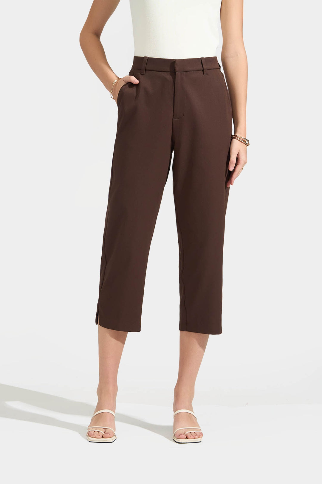 Capri Trousers with Side Slit