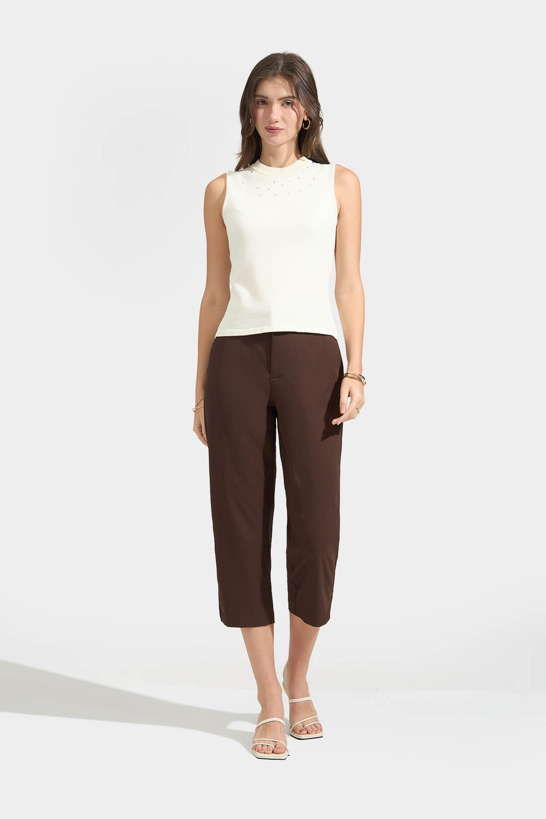 Capri Trousers with Side Slit