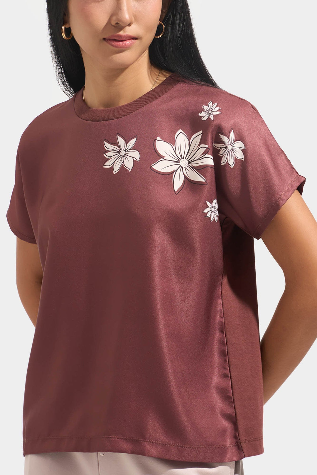 Regular Fit Floral Hybrid Graphic T-Shirt