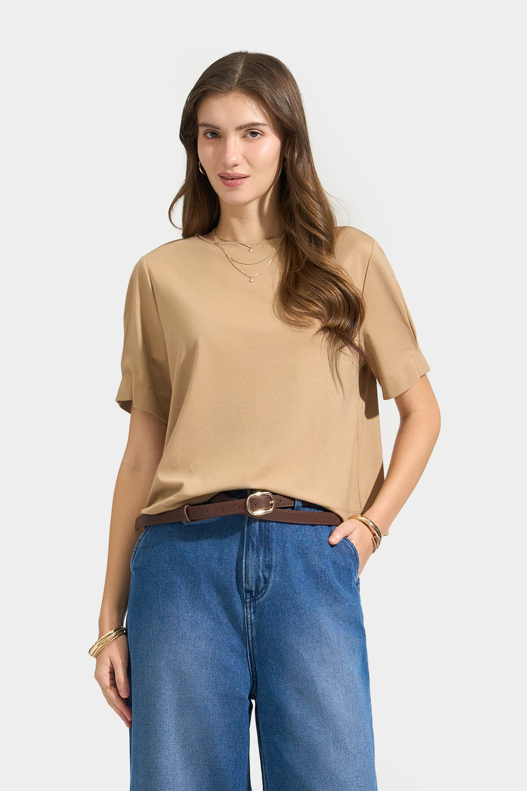 Pleat Detail T-Shirt