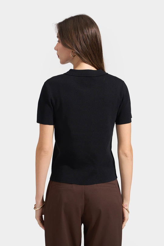 Collared Flat Knit Top