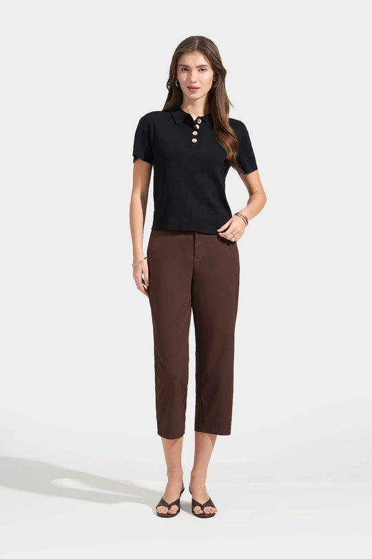 Collared Flat Knit Top