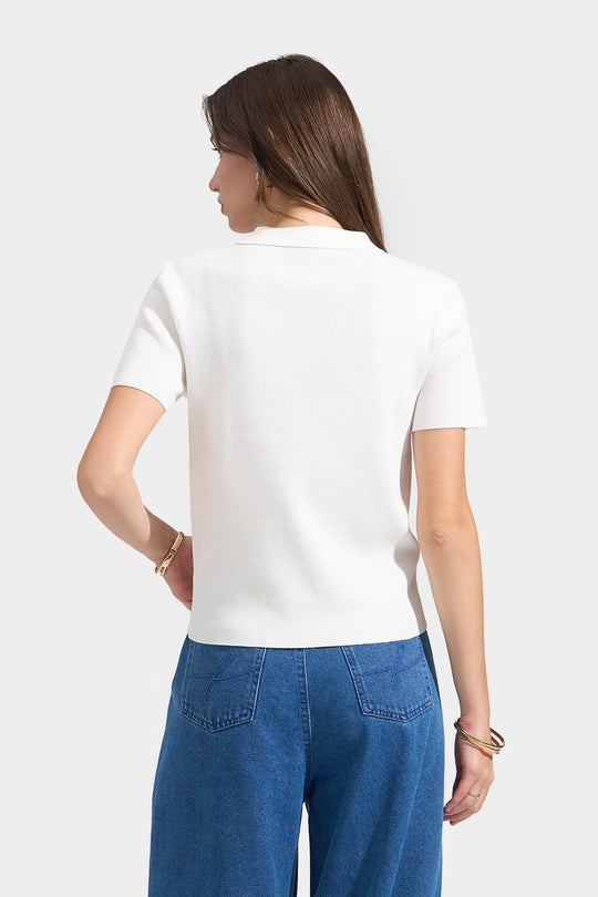 Collared Flat Knit Top