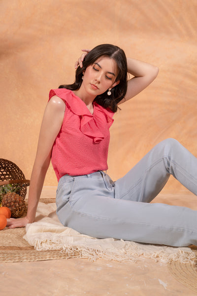 Eyelet Ruffle Top