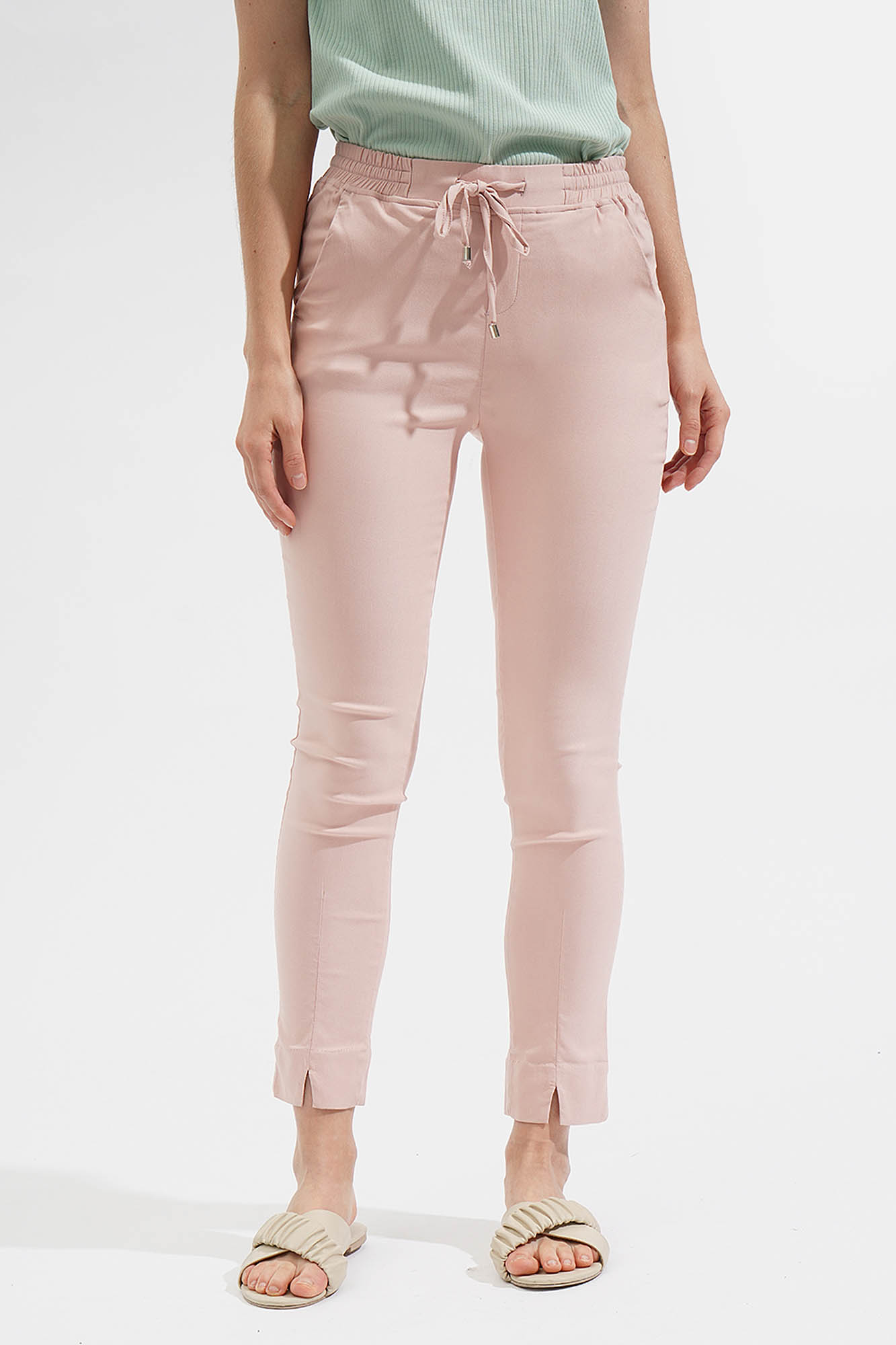 Closet Staples Cropped Drawstring Pull Up Trousers