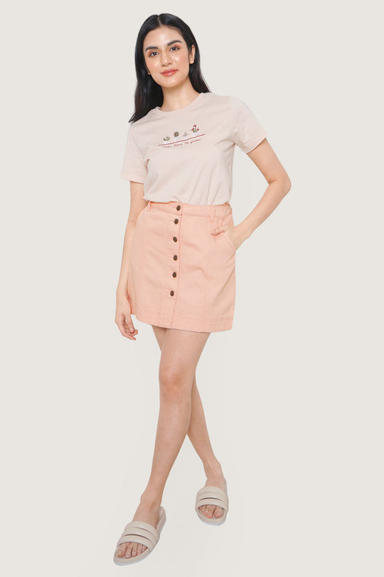 A-Line Buttoned Mini Skirt