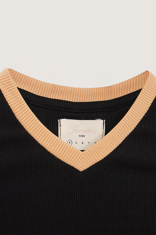 Kids Contrast V-Neck Tee (Unisex)