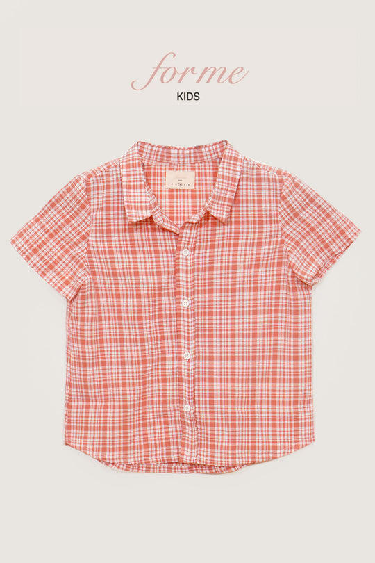 Kids Gingham Button Down Top (Unisex)