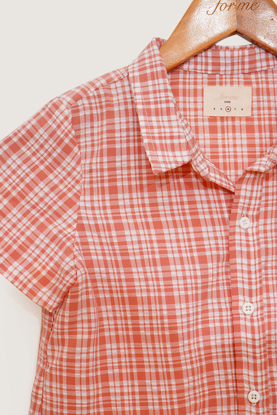 Kids Gingham Button Down Top (Unisex)