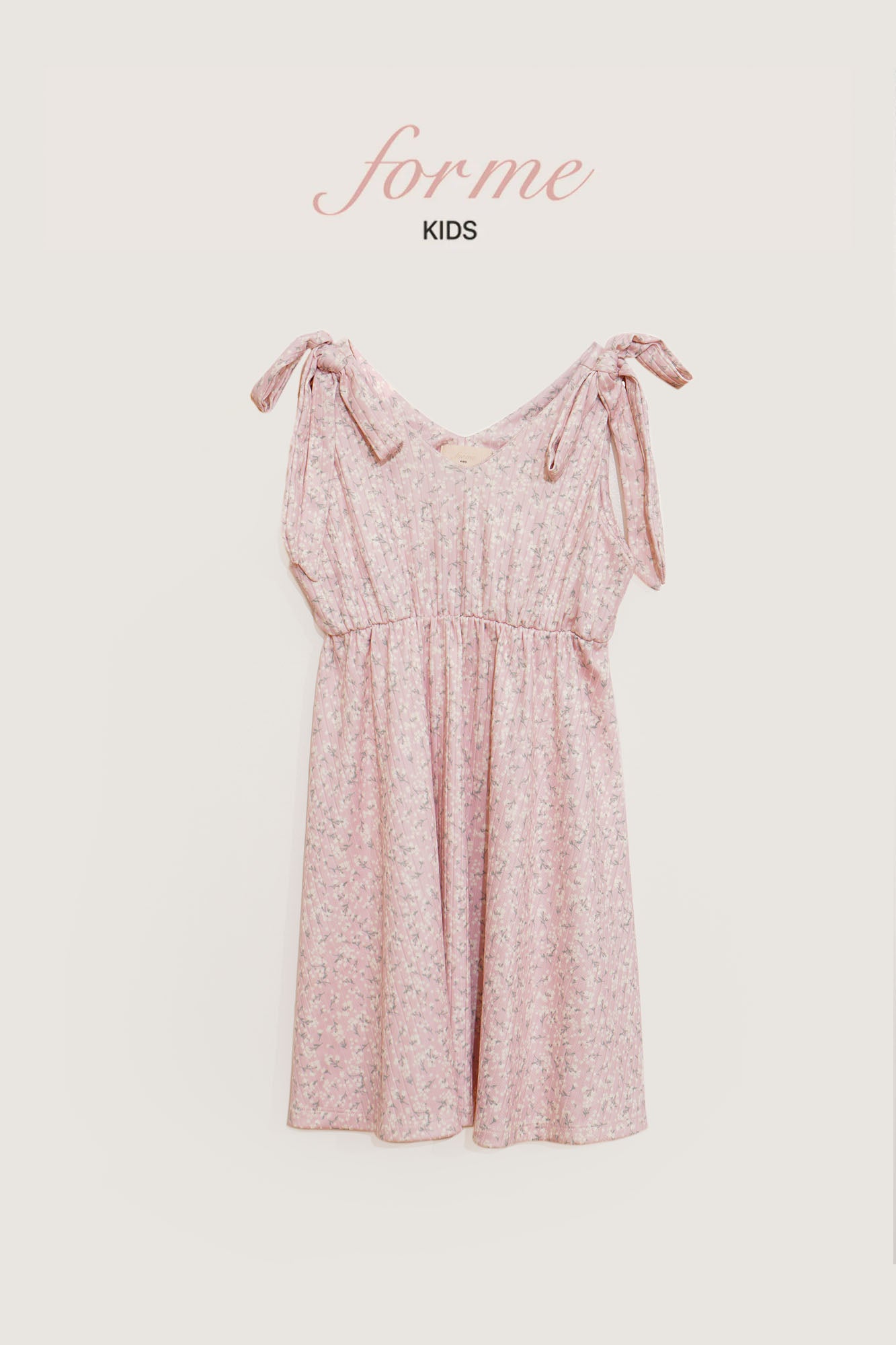 Kids Floral All Over Print Sleeveless Ribbon Dress