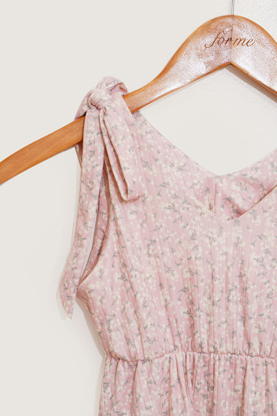 Kids Floral All Over Print Sleeveless Ribbon Dress