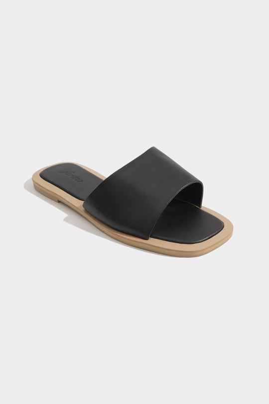 One Band Square Toe Padded Sandals