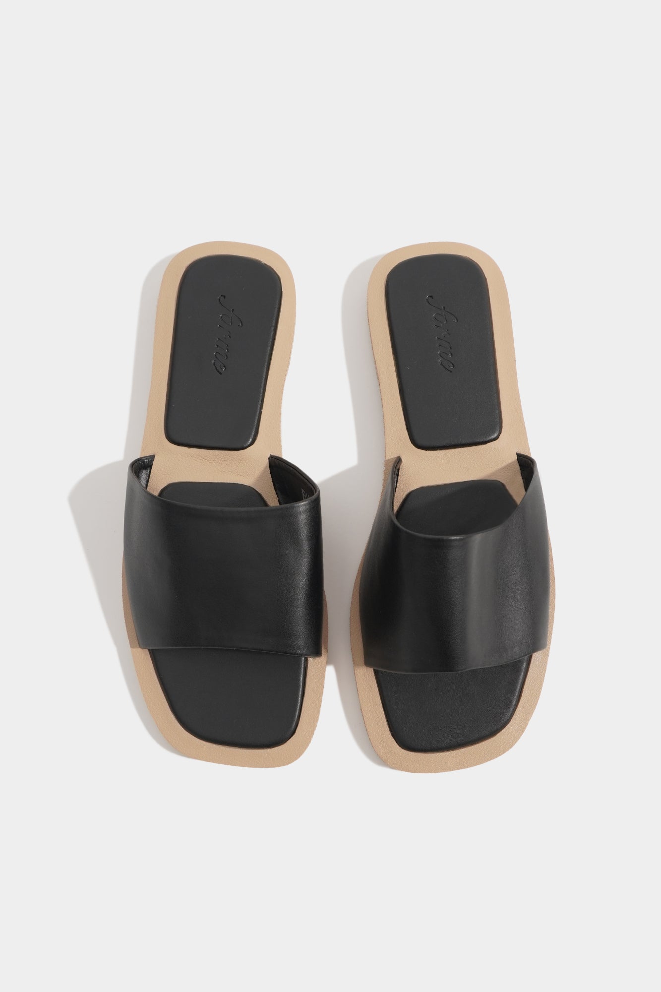 One Band Square Toe Padded Sandals