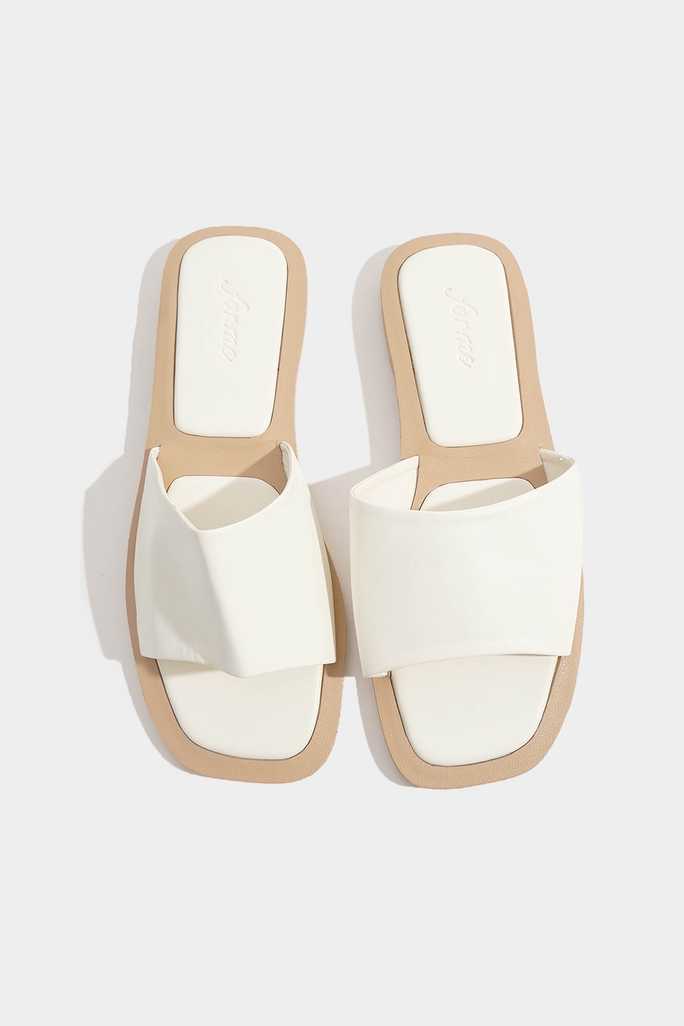 One Band Square Toe Padded Sandals