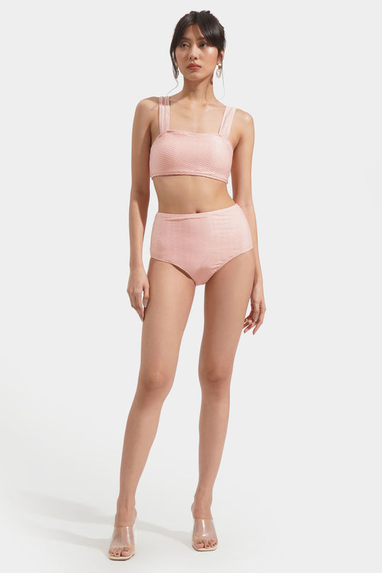 Textured Two-Piece High Waisted Bikini