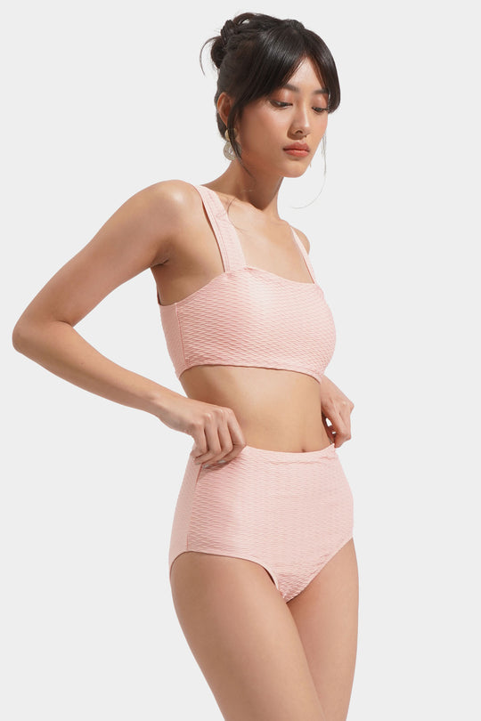 Textured Two-Piece High Waisted Bikini