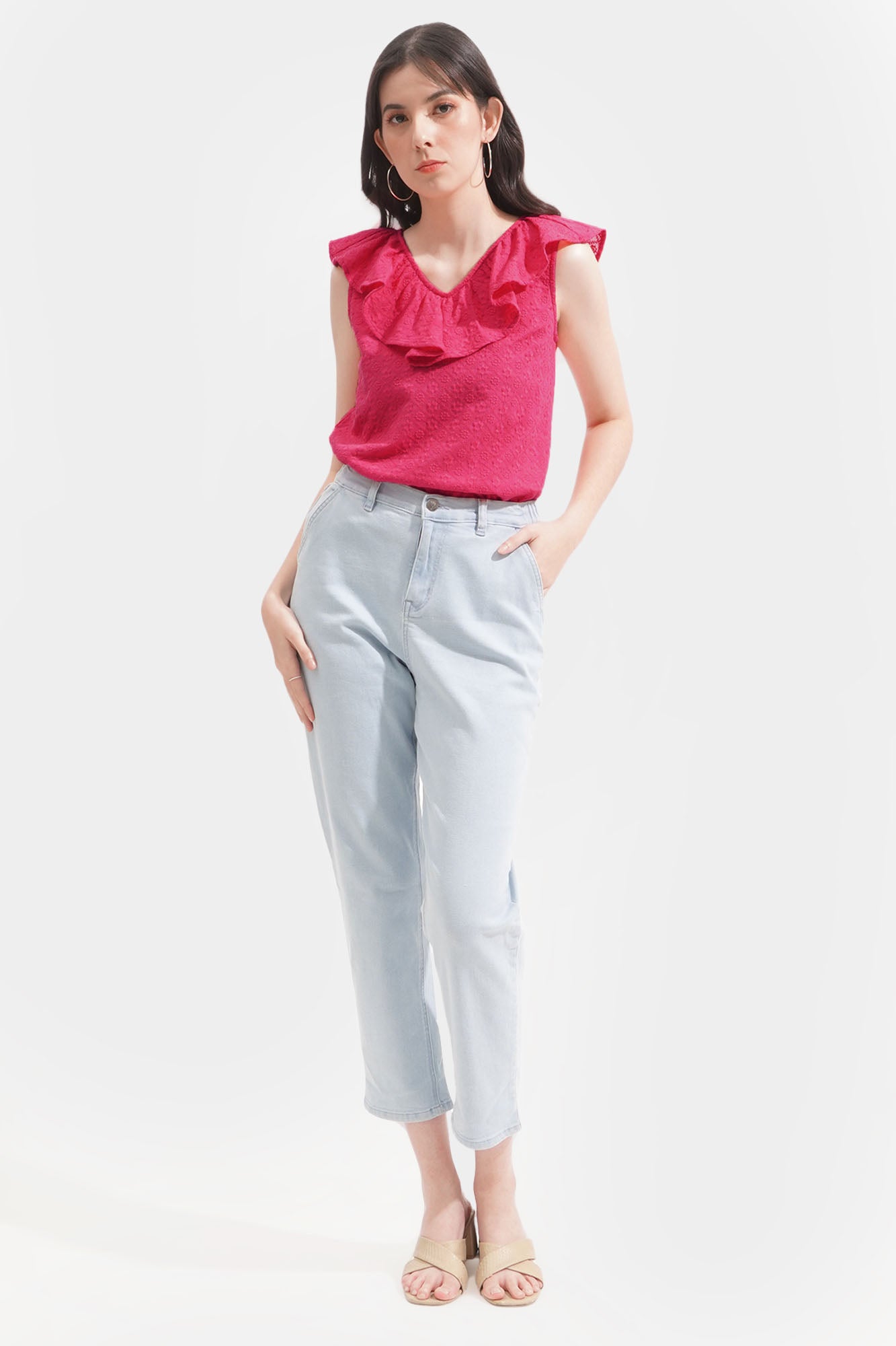 Eyelet Ruffle Top