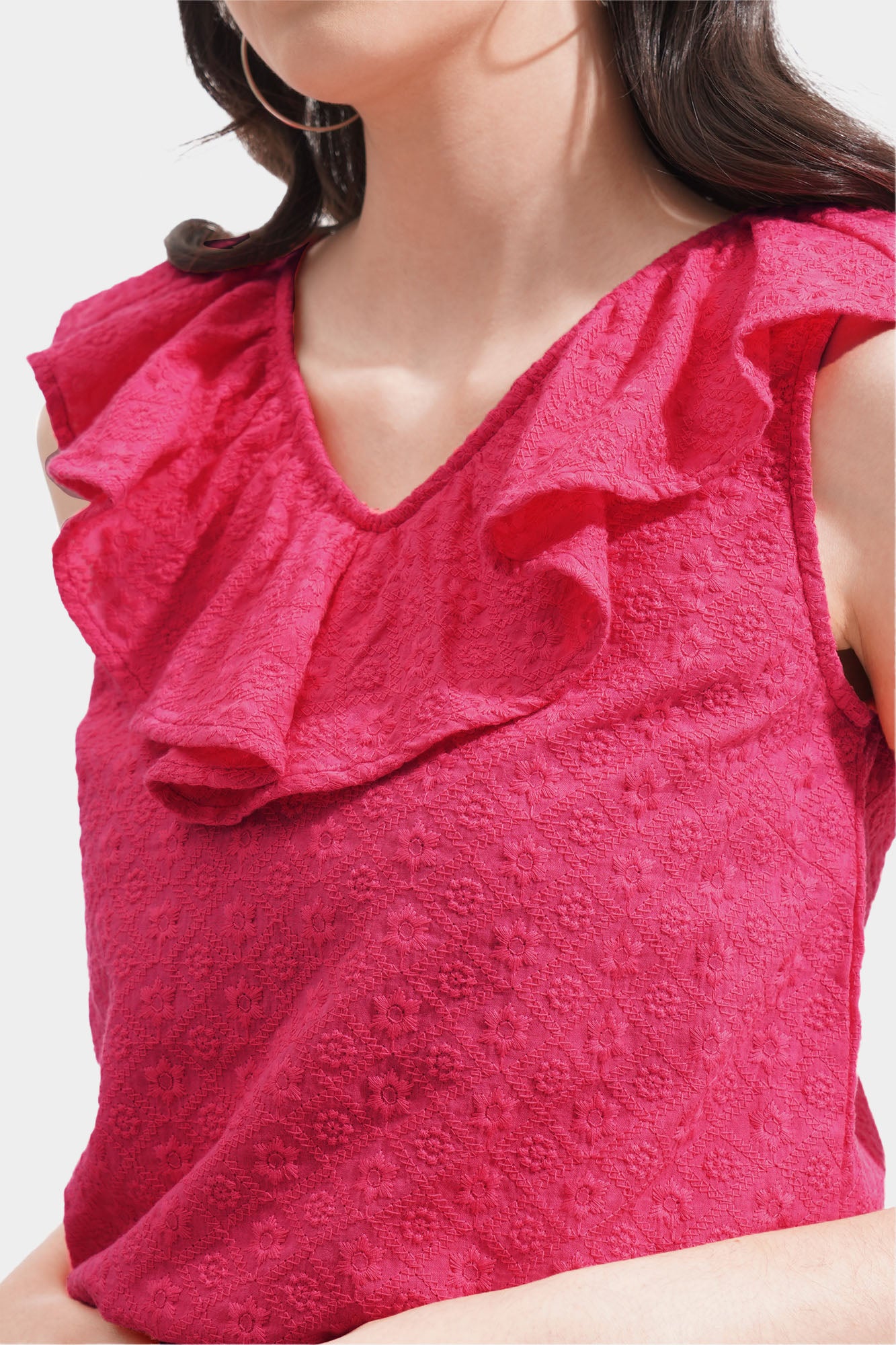 Eyelet Ruffle Top