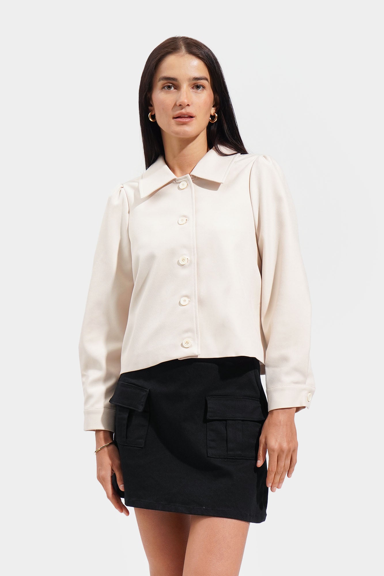 Collared Puff Sleeve Jacket – ForMe