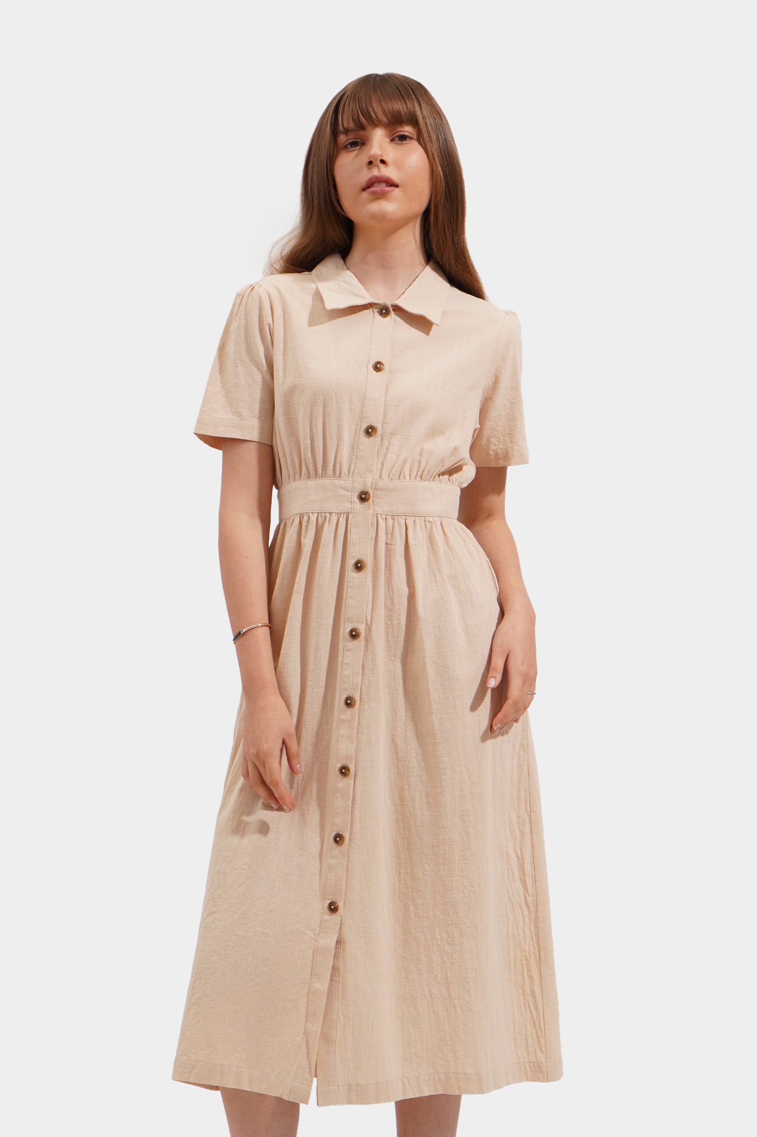 Collared Fit And Flare Dress